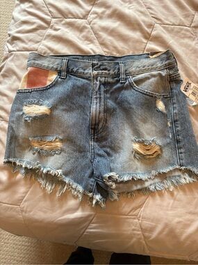 Vans Women's Blue Distressed Denim Cutoff Shorts Size 7